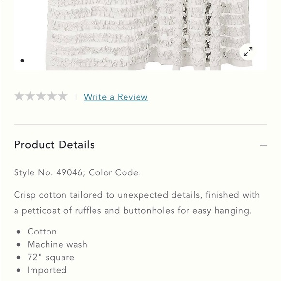 Anthropologie Bath Anthropologie White Ruffle Shower Curtain Poshmark